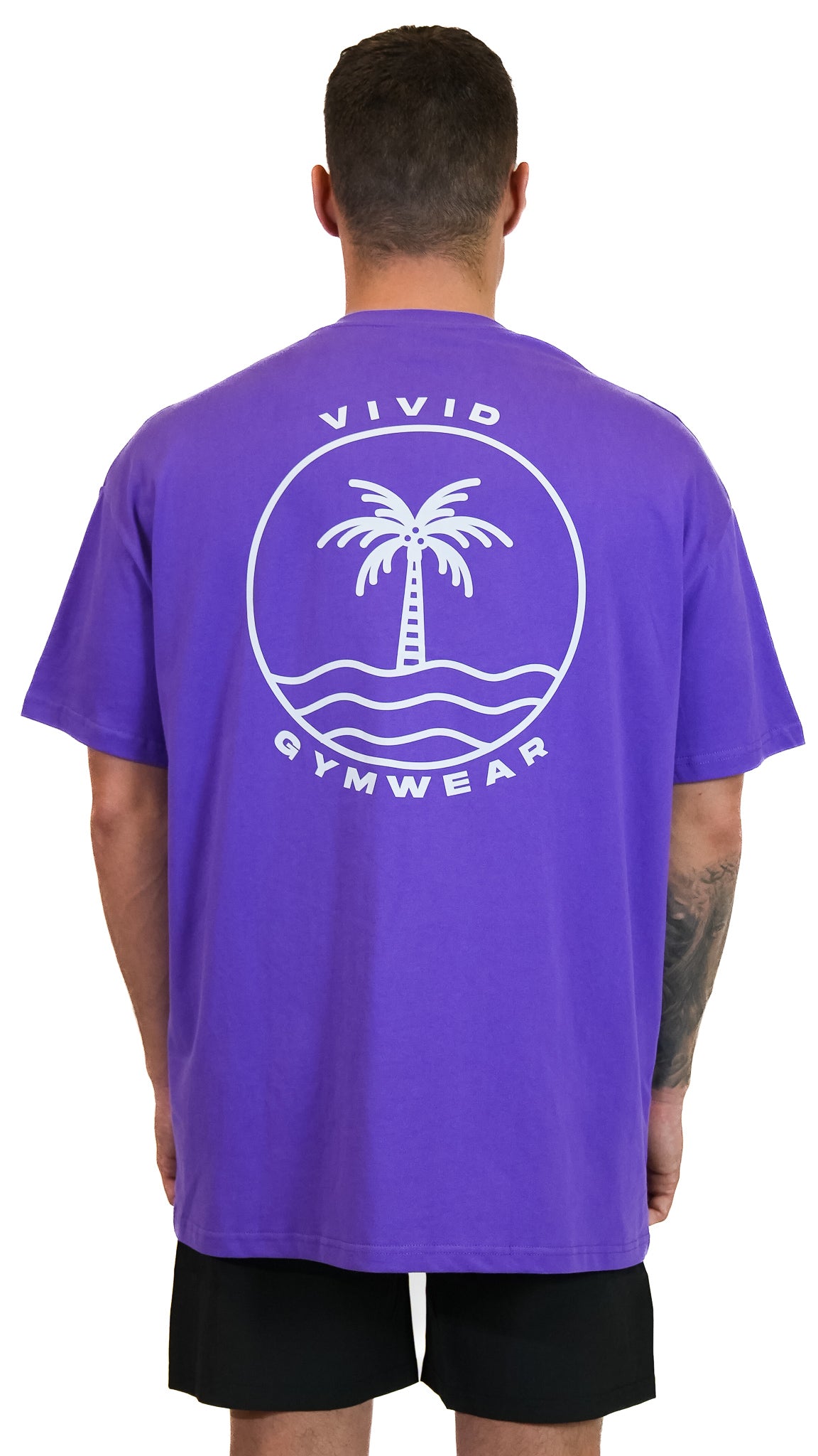 VIVID Oversize Palm Tee - Unisex - Purple